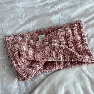 chunky knit pink infinity scarf